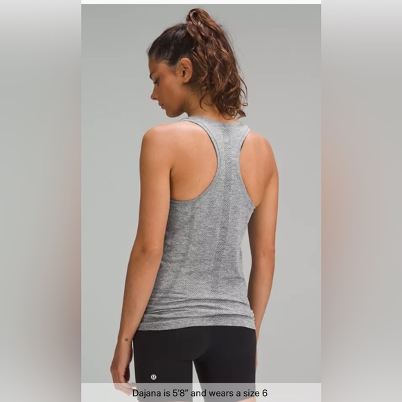 Lululemon Swiftly Tech Racerback Tank Top in Gray Hip Length,size 8 - Picture 5 of 6
